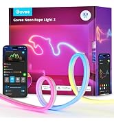 Govee RGBIC Neon Lights 9.8ft Works with Matter, Alexa, Google Assistant | LED Smart Neon Rope Li...
