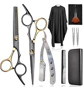 Hair Scissors Barber Shears Set, Fcysy Professional Hair Cutting Kit, Haircut Thinning Shears for...
