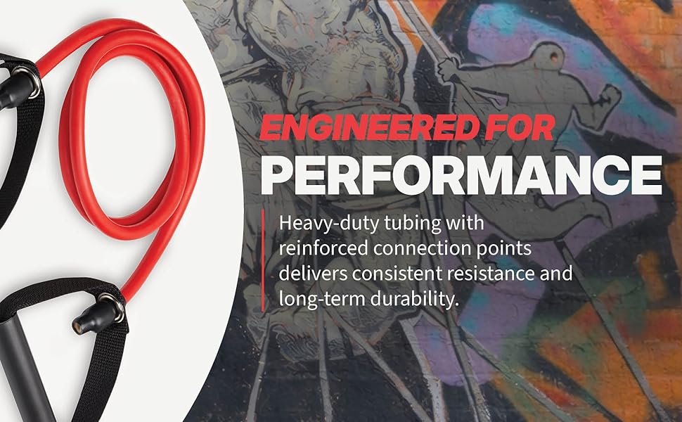 SPRI Xertube resistance band with handles showing durable tubing and reinforced construction