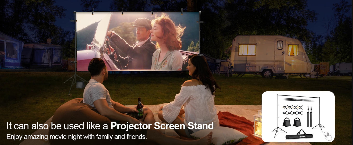 EMART Backdrop Stand 10x7ft Photo Background Stand Support Kit for Projector Screen Stand