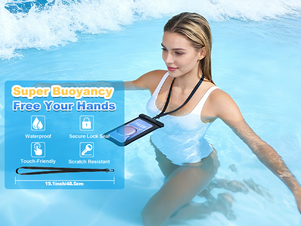 IP68 Floating Waterproof Phone Pouch for swimming
