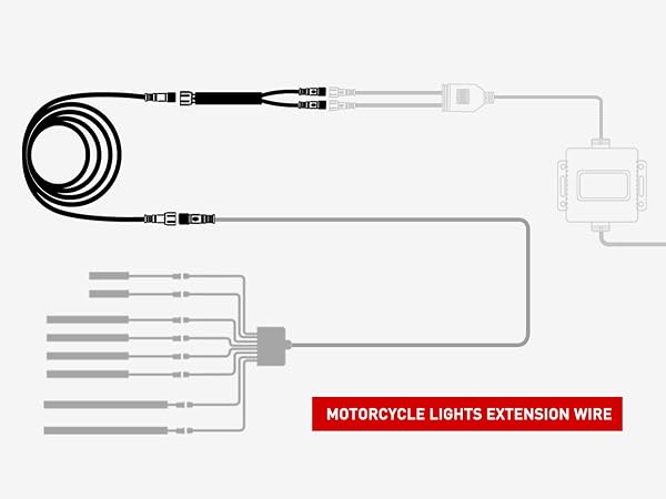 4PCS 4 Pin RGB Motorcycles Light Extension Wire