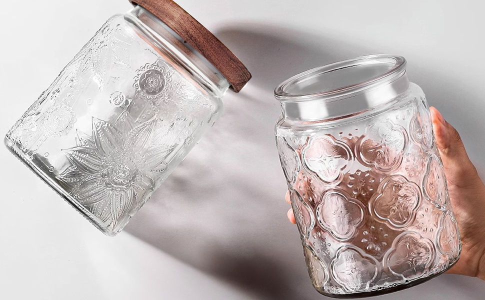 vintage glass jar with lid