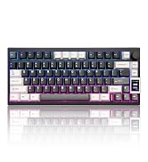 YUNZII AL80 Wireless Mechanical Keyboard,Full Aluminum CNC, Smart LCD Display,Hot Swappable Gaske...