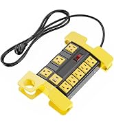 FENJIKRONIX 8 Outlet Heavy Duty Surge Protector Power Strip with USB Ports, 15A 2000J, Metal Indu...