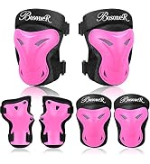 BOSONER Adult/Child Knee Pad Elbow Pads Guards Protective Gear Set for Roller Skates Cycling BMX ...