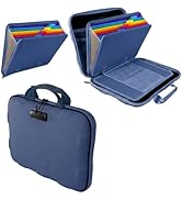 Fireproof Document Box, Hard Case Fireproof File Organizer Box with Lock and 13 Pocket Accordion ...