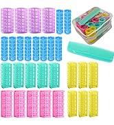 30Pcs Plastic Hair Rollers Set, Snap on Rollers Self Grip Hairdressing Curlers No Heat Rollers fo...
