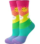 Ao Yee ZGL Women Colourful fun Socks,Ladies Crew Cute Combed cotton animal cat flowers fruit socks