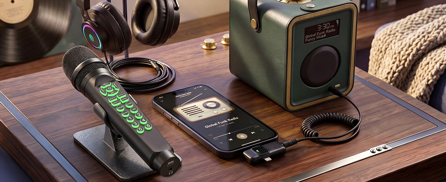Live Streaming Mic with Built-in Sound Card
