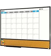 XBoard Dry Erase Calendar Whiteboard 36 X 24 - Combo White Board Calendar Monthly, Magnetic White...