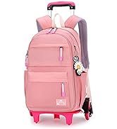 Rolling Backpack for Kids Elementary and Middle School Students with Wheel Travel Backpack Girls ...