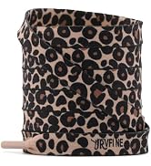 YJRVFINE Animal Print Shoe Laces: 1 Pair Leopard Pattern Flat Shoe Laces | 10mm Wide, 48" Length,...