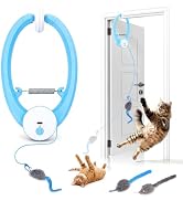 VOXGET Interactive Cat Mice Toys for Indoor Cats, Automatic Flying Feather Wand for Bored Kittens...