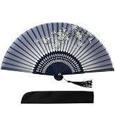 Salutto Hand Fan Bamboo Printed Pattern Folding Fan Lacquered Bamboo Fan For Party Wedding Gift W...