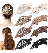 SMKSL 8 Pcs Flat Hair Clips for Women, Flower Flat Hair Clips 2 Styles Matte Hair Accessories Non...