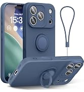 ABITKU for iPhone 17 Pro Max Case 6.9'', Ring Stand Silicone Slim Design (with Wrist Strap), Magn...