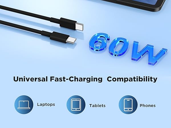 60W USB C to USB C Fast Charging Cable