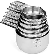 Hudson Essentials Stainless Steel Measuring Cups Set - Stackable Set with Spout (7 Piece Set)