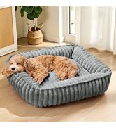 Jolifield Calming Dog Bed for Small Medium Dogs 24''x20'', Rectangle Orthopedic Soft Pet Sofa Bed...