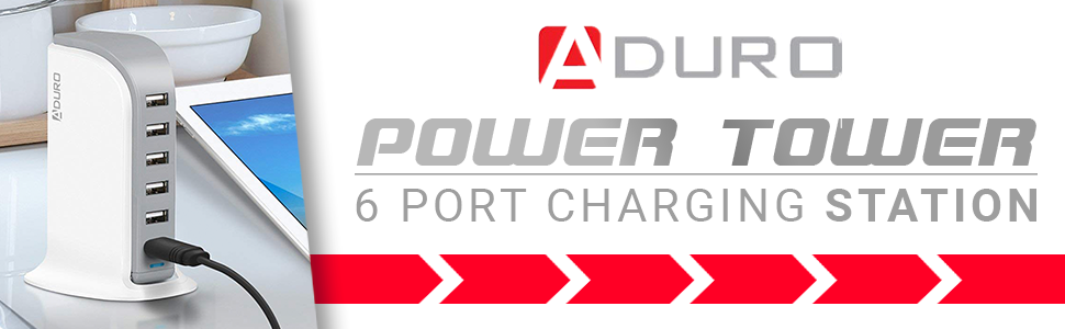 Aduro 40W 6-Port USB Desktop Charging