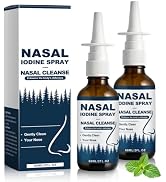 KLIFE 2Pcs Iodine Nasal Spray, Cleanses & Refreshes Your Nasal Passages, Fine Mist Non-Medicated ...