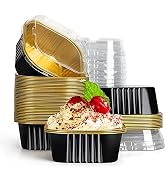 EUSOAR Square Dessert Cups with lids, 10oz 50pcs Disposable Muffin Liners Cupcake Cups Desserts F...