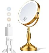 30X/1X Makeup Mirror with Lights, 8" Double Sided Vanity Mirror with Lights | 3 Color Modes & Dim...