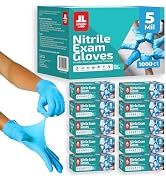 London Labs Sky Blue 5 Mil Nitrile Exam Gloves Disposable Latex Free | Medical Rubber Gloves for ...
