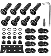8 Sets Anti Theft License Plate Screws Kit, M6 (1/4") Tamper Proof Screws | Rustproof Stainless S...