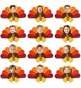 JarThenaAMCS 50Pcs Thanksgiving Turkey Cutouts Turkey Paper Cut-Outs with 100Pcs Glue Points Fall...