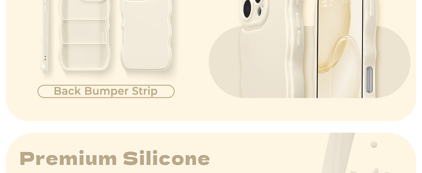 wave frame case wavy cute case beige case girly case Aesthetic Phone Case slim case thin case