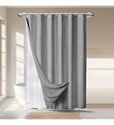 Grey Shower Curtain with Liner Set
