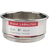 LABALPHA 60 Mesh Lab Sieves, Test Sieve #60 Mesh, 4'' Diameter, 304 Stainless Steel Wire Cloth (0...