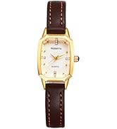 JewelryWe Women's Square Leather Watch – Rhinestones Analog Quartz Wristwatch Casual Business Dre...