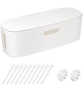 Cable Management Box - Large Cord Organizer Box to Hide Power Strip & Under Desk, TV Computer Wir...