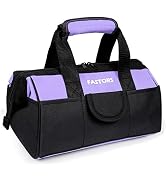 FASTORS Purple Tool Bag for Women With 13-Inch Wide Mouth,Tool Bag With 8 Pockets Outside and 2 P...