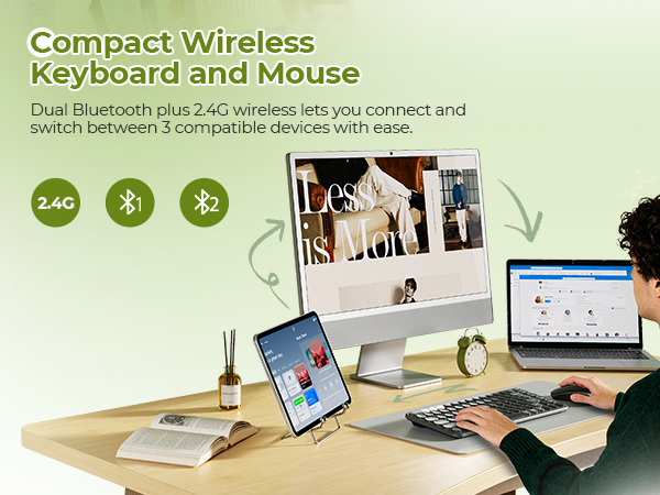 Compact bluetooth keyboard and mouse