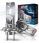 H7 LED Headlight Bulb, KATUR 55W 12000LM Fanless 6500K Xenon White Plug and Play H7 LED Low Beam ...