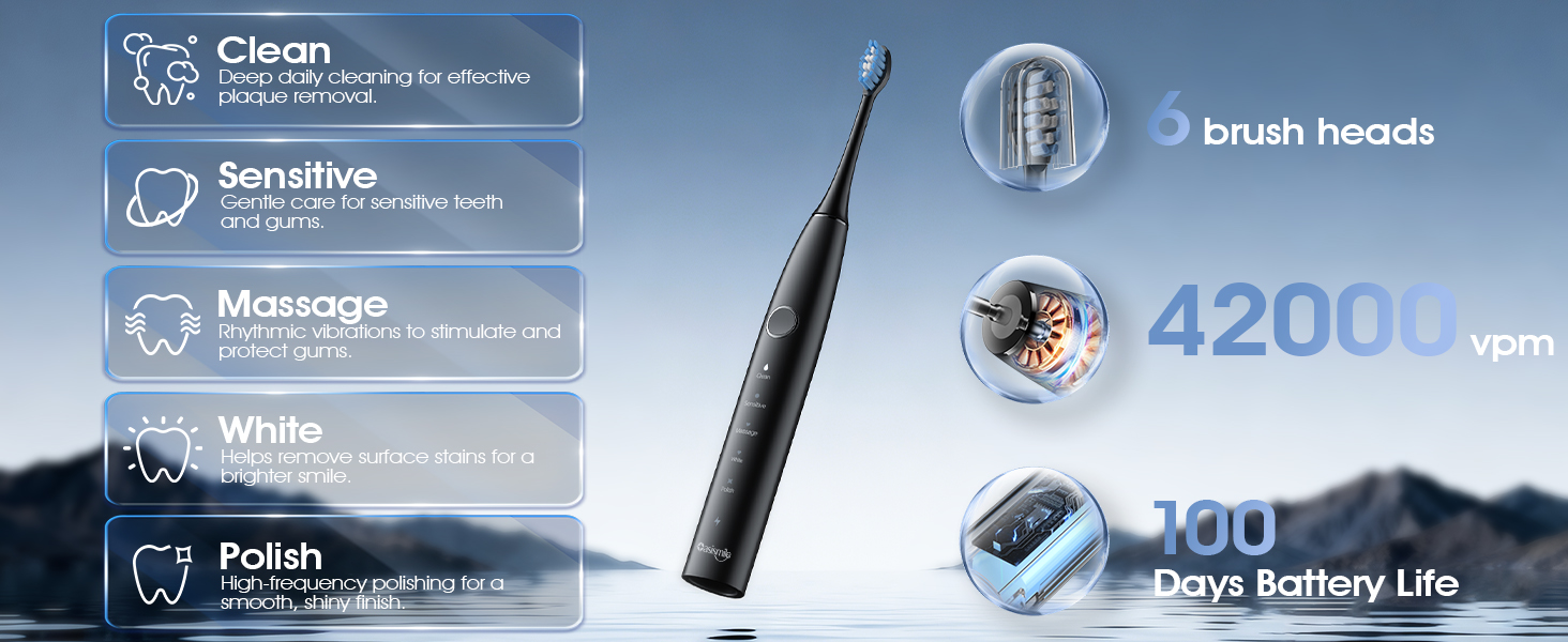 Electric Toothbrush with 5 Modes