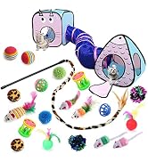 GONPETGP Cat Toys for Indoor Cats, 23 PCS Kitten Toys Set, Collapsible Pet Tunnel Cube Tent Toys,...