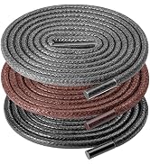 UpUGo 3 Pair Waxed Round Shoe Laces, 3/32" Thin Formal Business Oxford Shoelaces for Men or Women...