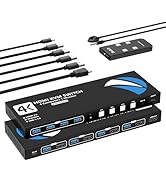 KVM Switch 4 Computers 1 Monitors, 4K@60Hz HDMI USB3.0 KVM Switcher for 4 Computers Share 1 Monit...