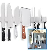 Premium Magnetic Knife Holder for Refrigerator that Doesn't Slide – 17 Inch Professional Double S...