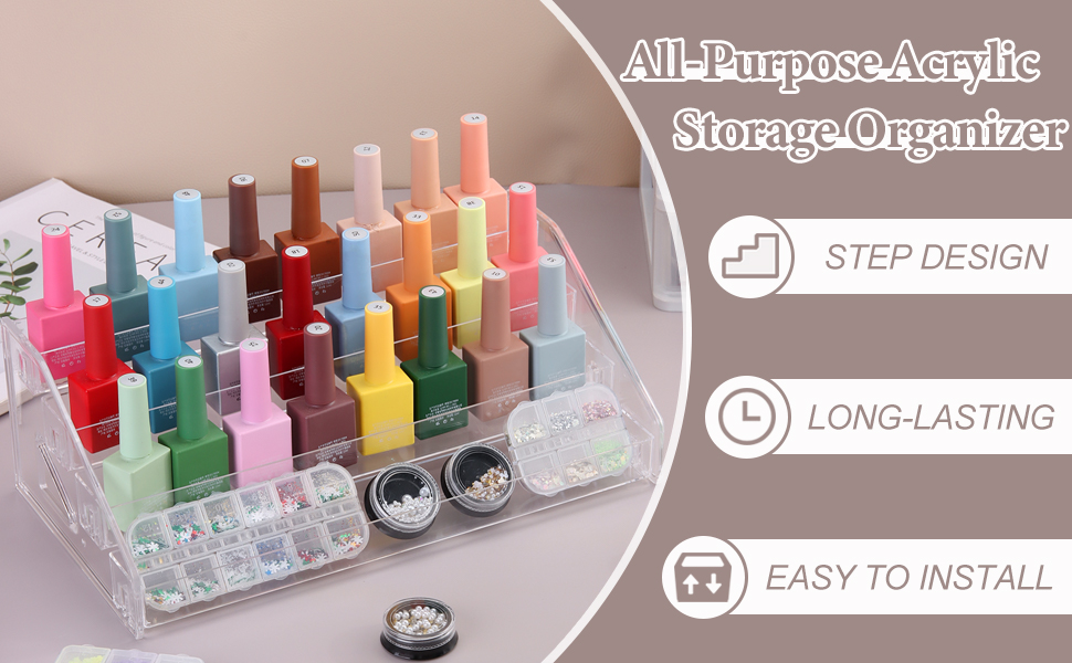 clear nail polish organizer case