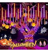 Halloween Lights Outdoor, 2 Pack Extendable Meteor Shower Lights Outdoor Waterproof with Timer, T...
