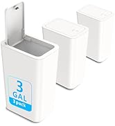 N. NETDOT 3 Pack Small Trash Can with lid, 3 Gallon Bathroom Trash Can,Garbage Can Slim Trash Bin...