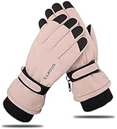 Andiker Women Winter Ski Gloves, Waterproof Touchscreen Anti-Slip Snowboard Gloves for Skiing Run...