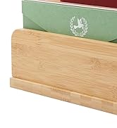 Deefielly Desk File Mail Organizer Countertop, 5 Slots Bamboo Folder Sorter Organizer Holder for ...