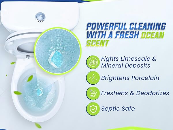 toilet bowl cleaner, cleaning tablets, deep clean and deodorize toilet bowl